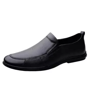 Новая мужская повседневная обувь, модная летняя мужская обувь, мужские брендовые замшевые туфли без шнуровки, мужские туфли на плоской подошве 38 чёрный