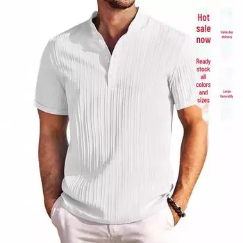 Новая мужская ретро-рубашка из хлопка и льна в полоску - повседневная свободная посадка L чёрный