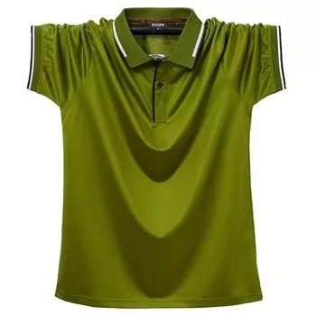 Новая мужская рубашка-поло больших размеров, дышащая, впитывающая пот, свободная мужская футболка с коротким рукавом