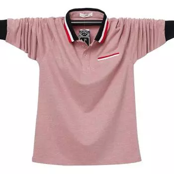 Новая мужская рубашка поло с длинными рукавами больших размеров, свободная повседневная деловая футболка с длинными рукавами M