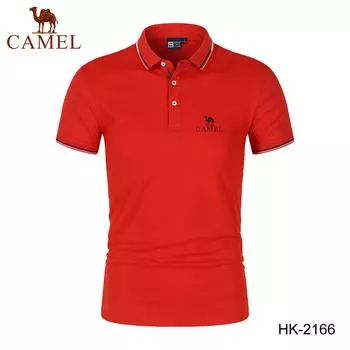 Новая мужская рубашка-поло с вышивкой верблюжьего цвета на весну и лето, быстросохнущая рубашка-поло, впитывающая влагу, рубашка-поло L темно-синий