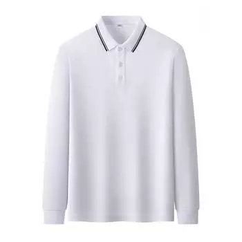 Новая мужская рубашка поло весна-осень футболка с длинным рукавом мужская простая деловая молодежная свободная одежда больших размеров для папы M