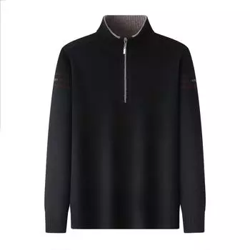 Новая мужская шерстяная повседневная рубашка, зимний свитер, мужской модный свитер с воротником-стойкой, термостойкий однотонный свитер M