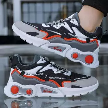 Новая мужская спортивная обувь, модная нескользящая спортивная обувь на шнуровке, легкие износостойкие мужские кроссовки 39