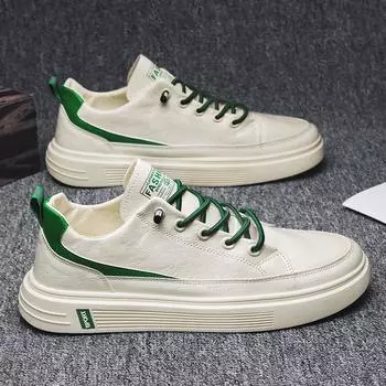 Новая мужская спортивная обувь, модная повседневная удобная кожаная обувь, нескользящая, износостойкая, уличная мужская обувь без шнуровки на плоской подошве 39