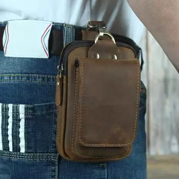 Новая мужская сумка через плечо, кожаная мужская сумка-мессенджер, маленький рюкзак, мини-первый слой из коровьей кожи, бренд Tide, маленькая мужская мягкая сумка 11cm*5.5cm*17cm коричневый