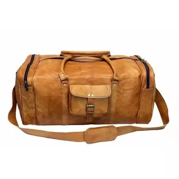 Новая мужская сумка для багажа из натуральной козьей кожи 24 x 9 x 9 in коричневый