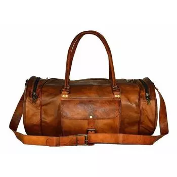 Новая мужская сумка из натуральной козьей кожи Duffel Gym Travel Weekend Overnight Bag Bag 24x9x9 коричневый