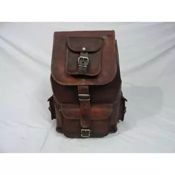 Новая мужская сумка-рюкзак из натуральной натуральной кожи с коричневой козой в стиле ретро для путешествий 20 x 10 x 10 in коричневый