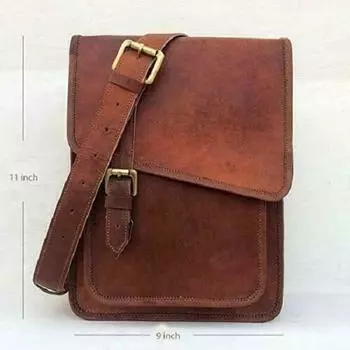 Новая мужская сумка-слинг из натуральной коричневой кожи, сумка через плечо для ноутбука 10 x 13 in коричневый