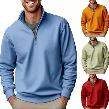 Новая мужская толстовка с капюшоном, повседневная, на молнии, с воротником-стойкой, плотная и флисовая, однотонная мужская толстовка с капюшоном S белый