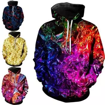 Новая мужская толстовка с капюшоном с 3D-принтом, модная, с длинными рукавами, на шнурке, эстетичная, индивидуальная, с капюшоном, цвета, толстовка, мужские топы S