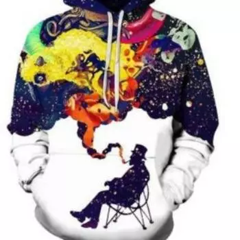 Новая мужская толстовка свободного покроя с капюшоном и принтом черепа на 3D-принтере для осени и зимы в Европе и Америке M