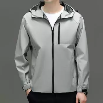 Новая мужская тонкая одежда для альпинизма на весну и осень для молодежи и среднего возраста. Модные повседневные куртки. Куртки с капюшоном. S
