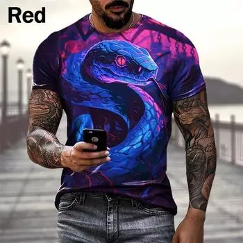 Новая мужская уличная мода 3D принтованная футболка с короткими рукавами смешная личность стиль хип-хоп крутая футболка S чёрный