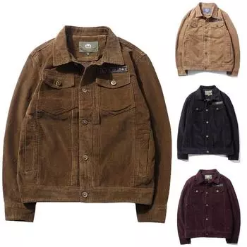 Новая мужская вельветовая куртка ретро большого размера рабочая куртка верхняя часть M