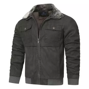 Новая мужская весенняя теплая флисовая куртка с лацканами, мужская свободная мужская одежда XL