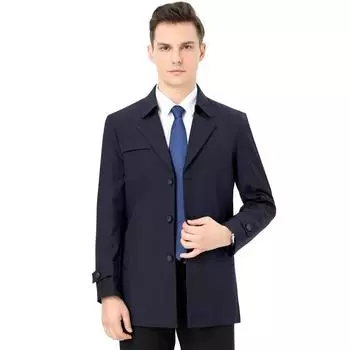 Новая мужская ветровка из шелка mulberry средней длины, весна-осень, большой размер, деловая, повседневная, не глажущаяся, куртка для среднего возраста 170