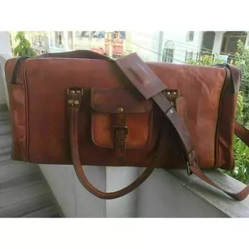 Новая мужская винтажная кожаная дорожная сумка высочайшего качества, коричневая спортивная дорожная сумка. 32 x 13 x 12 in коричневый