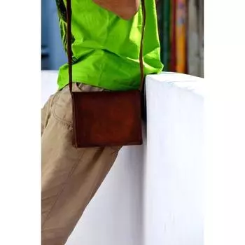 Новая мужская винтажная кожаная сумка через плечо для ноутбука, сумка-мессенджер, портфель 11 x 9 x 3.5 in коричневый