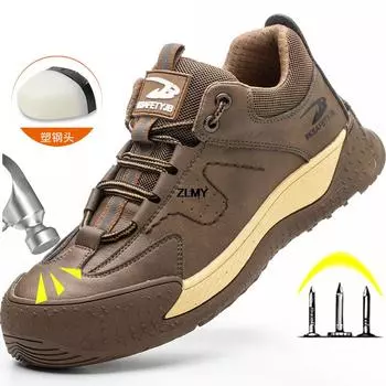Новая мужская защитная обувь с композитным носком, изолированная, 6 кВ, мужская обувь для сварщиков, противоискровая, антиножевая, рабочие защитные ботинки, мужские защитные ботинки 39