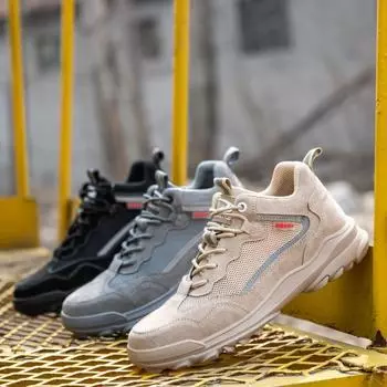 Новая мужская защитная обувь с защитой от ударов и проколов Защитная обувь с высоким берцем Four Seasons 48 чёрный