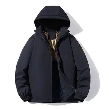 Новая мужская зимняя куртка-пуховик, утолщенное теплое хлопковое пальто, свободная куртка большого размера со съемным капюшоном L