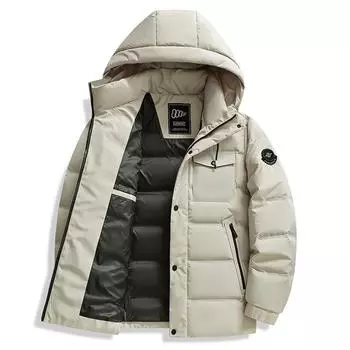 Новая мужская зимняя куртка с капюшоном, тонкая и теплая, универсальная куртка в корейском стиле, повседневная куртка с капюшоном для мужчин M