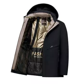 Новая мужская зимняя одежда для пап среднего и пожилого возраста, теплая и холодная куртка с хлопковой подкладкой средней и длинной длины M