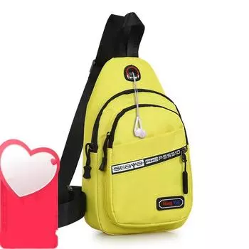 Новая нагрудная сумка ins, женская сумка через плечо, небольшой спортивный рюкзак на одно плечо, поясная сумка, длина 18 см, ширина 6 см, высота 30 см жёлтый