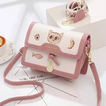 Новая напечатанная маленькая квадратная сумка из искусственной кожи для женщин, сумка через плечо для телефона, женские кошельки и сумки