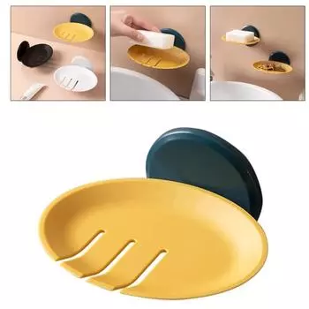 Новая настенная мыльница на присоске для дома, держатель для мыла в душе, контейнер для слива, мыльница для ванной комнаты, туалета белый
