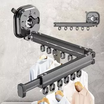 Новая настенная сушилка для одежды, складная, прочная, выдвижная, вешалка для белья, вращающаяся, складная, выдвижная, бельевая веревка