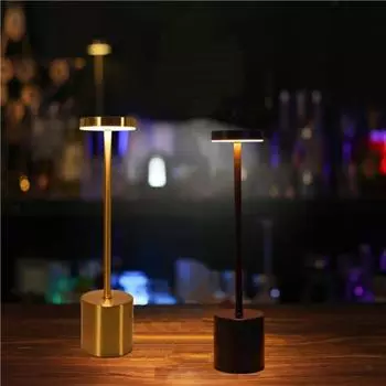 Новая настольная лампа с USB-перезаряжаемой батареей, 3 цвета, регулируемая яркость, металлические настольные лампы, прикроватные светильники для столовой, гостиной, декор для подарков, освещение белый