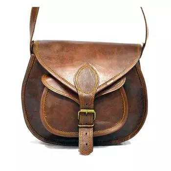 Новая натуральная винтажная коричневая кожаная сумка-мессенджер, сумка через плечо, портфель на слинге 7 x 9 x 3 in коричневый