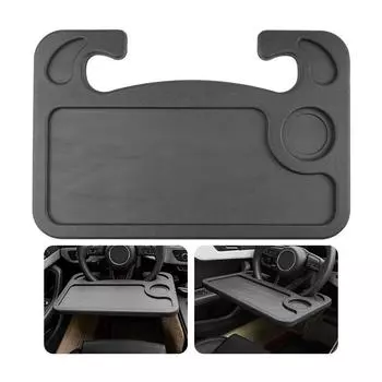 Новая небольшая настольная доска для автомобиля, портативная дорожная стойка для хранения вещей в автомобиле, поднос для напитков и обеденная тарелка, обеденный стол на руль автомобиля чёрный