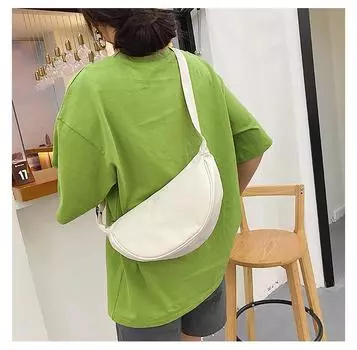 Новая нейлоновая косая сумка для пельменей Корейская простая повседневная сумка через плечо уличная тенденция большой емкости Интернет знаменитость нагрудная сумка белый