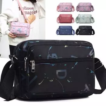 Новая нейлоновая женская сумка-мессенджер на одно плечо с диагональной вязкой, большая вместимость, сумки через плечо, сумка для телефона one size чёрный