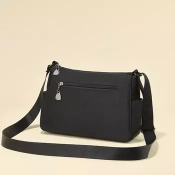 Новая нейлоновая женская сумка-мессенджер, парусиновая водонепроницаемая большая вместительная портативная сумка через плечо, модная сумка для мам 27*11*19 чёрный