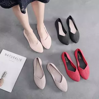 Новая непромокаемая обувь с низким берцем, резиновые сапоги для женщин, летняя рабочая резиновая обувь для взрослых, модная прозрачная обувь, нескользящие сандалии с мелким носком 37 чёрный