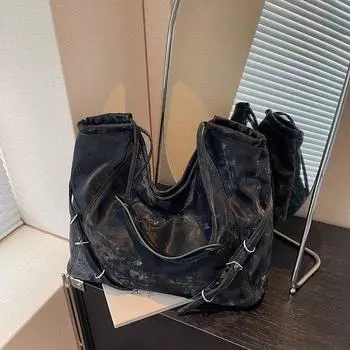 Новая ниша новая одноплечевая дорожная большая вместимость досуг высокий уровень универсальная сумка-тоут большая сумка чёрный