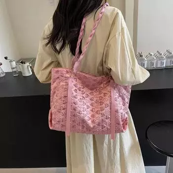 Новая нишевая дизайнерская модная женская сумка винтажная трендовая большая вместительная сумка-тоут на одно плечо