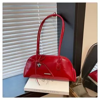 Новая нишевая дизайнерская сумка 2025 года, женская простая универсальная сумочка, мессенджер, маленькая квадратная сумка красный