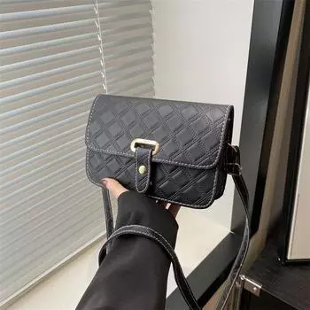 Новая нишевая дизайнерская сумка через плечо, модная повседневная маленькая квадратная сумка 2024 года, летняя трендовая сумка-мессенджер чёрный