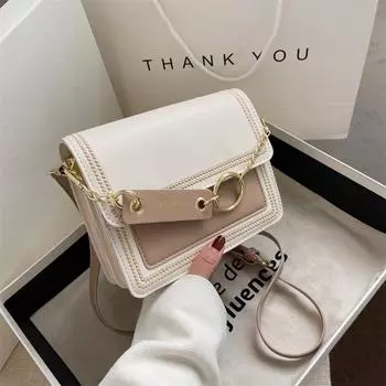 Новая нишевая модная маленькая квадратная сумка женская 2024 новая иностранная текстура корейской версии одно плечевая сумка-мессенджер простая женская сумка белый