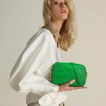 Новая нишевая мягкая сумка ромб простая однотонная сумка-мессенджер из искусственной кожи с цепочкой на плечо повседневная универсальная белый