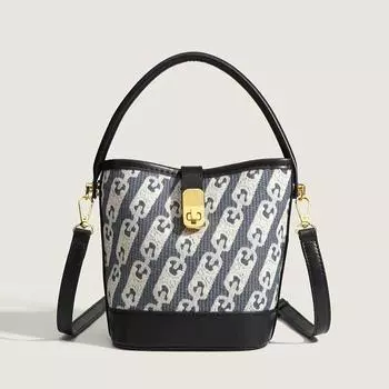 Новая нишевая простая холщовая сумка-ведро, универсальная, большой вместимости, для поездок на работу, портативная сумка через плечо, сумки 15x10x18cm