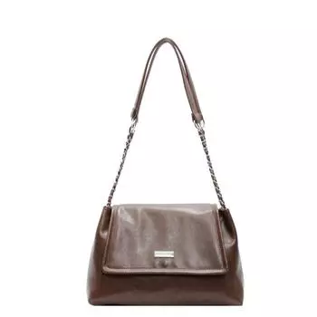 Новая нишевая сумка-тоут, большая вместимость, модная, универсальная. коричневый