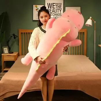 Новая обнимающаяся большая длинная милая плюшевая игрушка динозавр мягкая мультяшная кукла крокодил подушка для парня подарок на день рождения для девочки 80cm зелёный