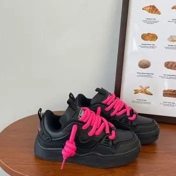 Новая обувь большого размера, женские дышащие повседневные кроссовки в гонконгском стиле для пар на толстой подошве 36
